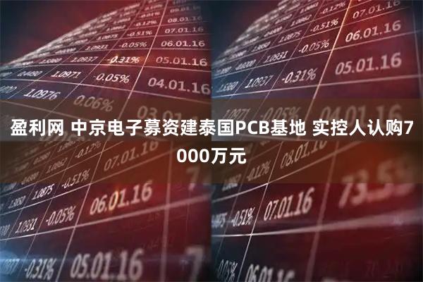 盈利网 中京电子募资建泰国PCB基地 实控人认购7000万元