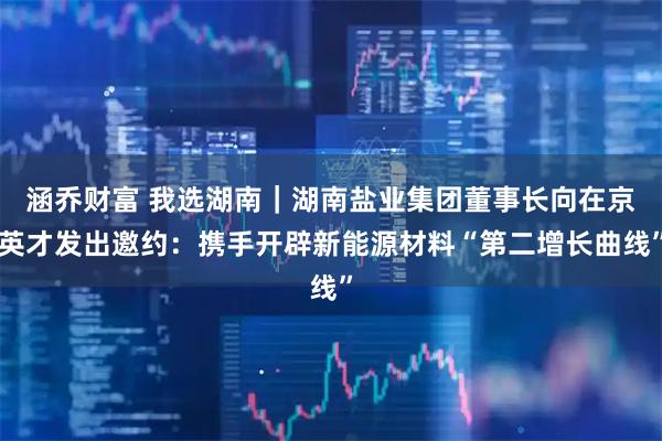 涵乔财富 我选湖南|湖南盐业集团董事长向在京英才发出邀约:携手开辟新能源材料“第二增长曲线”
